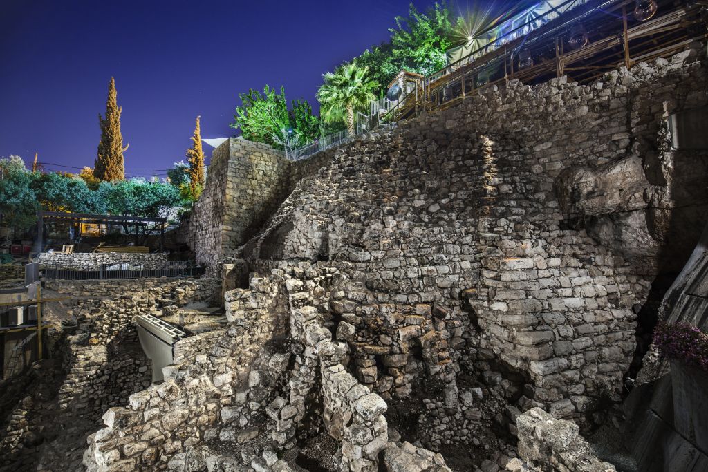 A screenshot from the new 'Hallelujah' night-time attraction at the City of David in Jerusalem. (Dudi Vaaknin/courtesy City of David archive) A screenshot from the new 'Hallelujah' night-time attraction at the City of David in Jerusalem. (Dudi Vaaknin/courtesy City of David archive)