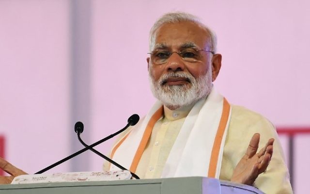 Indian Prime Minister Narendra Modi gives a speech during an event marking the 100th anniversary of Sabarmati Ashram and the 150th birth anniversary of poet and philosopher Shrimad Rajchandraji, in Ahmedabad on June 29, 2017. (AFP PHOTO / SAM PANTHAKY) Indian Prime Minister Narendra Modi gives a speech during an event marking the 100th anniversary of Sabarmati Ashram and the 150th birth anniversary of poet and philosopher Shrimad Rajchandraji, in Ahmedabad on June 29, 2017. (AFP PHOTO / SAM PANTHAKY)