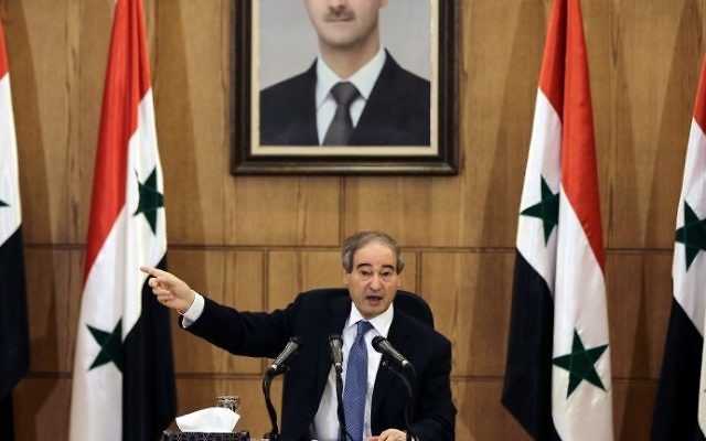 Syria's Deputy Foreign Minister Faisal Mikdad speaks at a press conference in Damascus on July 3, 2017. (AFP Photo/Louai Beshara) Syria's Deputy Foreign Minister Faisal Mikdad speaks at a press conference in Damascus on July 3, 2017. (AFP Photo/Louai Beshara)