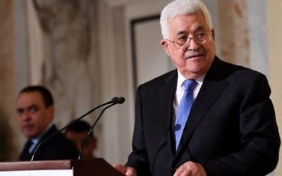 Palestinian Authority President Mahmoud Abbas speaks during a press conference after his meeting with Tunisian president Beji Caid Essebsi on July 6, 2017, at the Carthage Palace, near Tunis. ( AFP PHOTO / FETHI BELAID) Palestinian Authority President Mahmoud Abbas speaks during a press conference after his meeting with Tunisian president Beji Caid Essebsi on July 6, 2017, at the Carthage Palace, near Tunis. ( AFP PHOTO / FETHI BELAID)