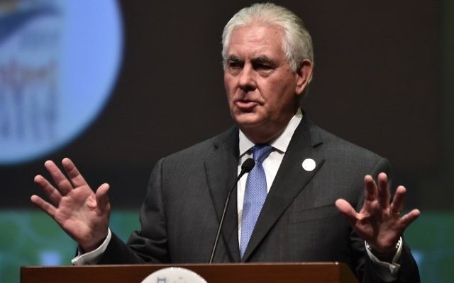 US Secretary of State Rex Tillerson speaks during the 22nd World Petroleum Congress opening ceremony on July 9, 2017 in Istanbul. (Ozan Kose/AFP) US Secretary of State Rex Tillerson speaks during the 22nd World Petroleum Congress opening ceremony on July 9, 2017 in Istanbul. (Ozan Kose/AFP)