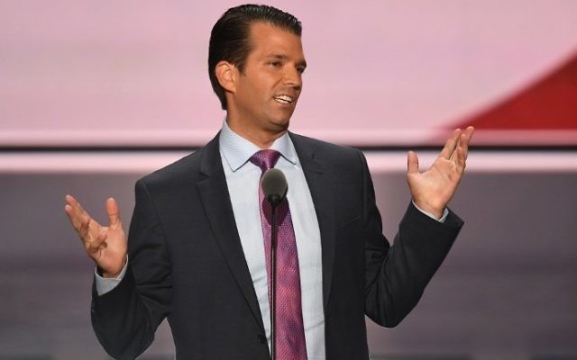 This file photo taken on July 19, 2016 shows Donald Trump, Jr. speaking on the second day of the Republican National Convention in Cleveland, Ohio. (AFP Photo/Jim Watson) This file photo taken on July 19, 2016 shows Donald Trump, Jr. speaking on the second day of the Republican National Convention in Cleveland, Ohio. (AFP Photo/Jim Watson)