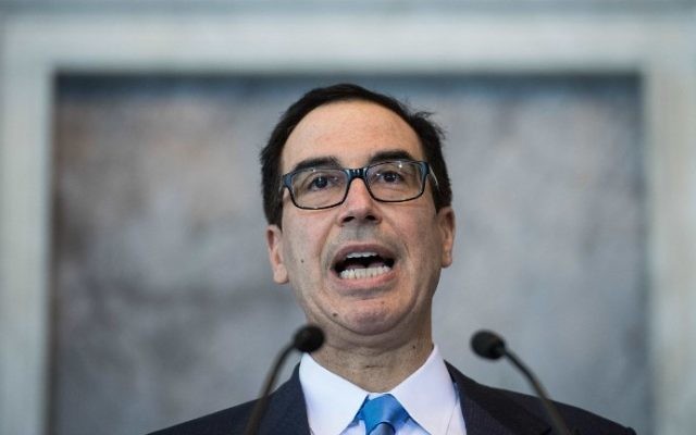 US Treasury Secretary Steven Mnuchin holds a press conference at the Treasury Department on July 13, 2017. (AFP Photo/Nicholas Kamm) US Treasury Secretary Steven Mnuchin holds a press conference at the Treasury Department on July 13, 2017. (AFP Photo/Nicholas Kamm)
