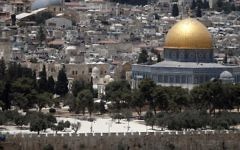A picture taken on July 17, 2017, shows the Temple Mount compound in the Old City of Jerusalem. (AFP Photo/Thomas Coex)
