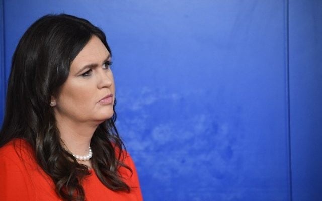 Sarah Huckabee Sanders, named as the new White House press secretary looks on during a press briefing at the White House in Washington, DC on July 21, 2017. (AFP/Jim Watson) Sarah Huckabee Sanders, named as the new White House press secretary looks on during a press briefing at the White House in Washington, DC on July 21, 2017. (AFP/Jim Watson)