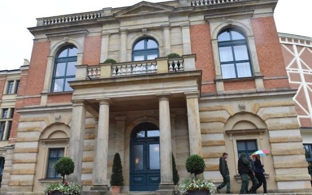 An entrance of the Festival Theatre (Festspielhaus) is pictured on July 25, 2017, in Bayreuth, southern Germany, ahead of the opening of Bayreuth's legendary annual opera festival dedicated to the works of Richard Wagner. (AFP PHOTO / Christof Stache) An entrance of the Festival Theatre (Festspielhaus) is pictured on July 25, 2017, in Bayreuth, southern Germany, ahead of the opening of Bayreuth's legendary annual opera festival dedicated to the works of Richard Wagner. (AFP PHOTO / Christof Stache)