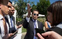 White House Communications Director Anthony Scaramucci speaks with the media outside the White House in Washington, DC on July 25, 2017. (AFP/ TASOS KATOPODIS)