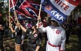 Members of the Ku Klux Klan protest on July 8, 2017, in Charlottesville, Virginia. (Chet Strange/Getty Images/AFP)