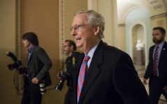 Senate Majority Leader Mitch McConnell leaves the Senate Floor on Capitol Hill, July 27, 2017 in Washington, DC. (Drew Angerer/Getty Images/AFP)
