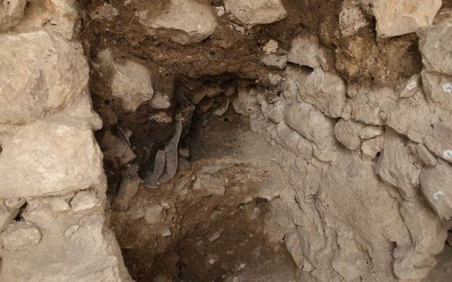 The structure in which shattered jugs were found during the summer 2017 Israel Antiquities Authority dig, attesting to the destruction. (Eliyahu Yanai, Courtesy of the City of David Archive) The structure in which shattered jugs were found during the summer 2017 Israel Antiquities Authority dig, attesting to the destruction. (Eliyahu Yanai, Courtesy of the City of David Archive)