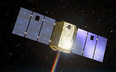 Artist's rendering of the Venμs satellite, Israel's first environmental research satellite, set to launch on September 2, 2017. (Israel Space Agency)