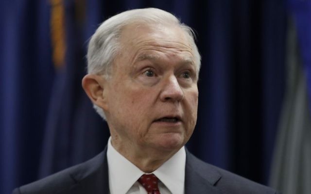 In this July 21, 2017 file photo, Attorney General Jeff Sessions speaks in Philadelphia. (AP/Matt Rourke) In this July 21, 2017 file photo, Attorney General Jeff Sessions speaks in Philadelphia. (AP/Matt Rourke)