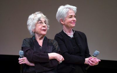 Lilly Rivlin, left, and Heather Booth at the first screening of 'Heather Booth: Changing the World.' (Photo Credit: Joan Roth)