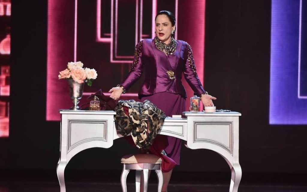 Patti LuPone, in her role as the cosmetics mogul Helena Rubinstein in the Broadway musical 'War Paint,' performing at the Tony Awards in New York City, June 11, 2017. (Theo Wargo/Getty Images for Tony Awards Productions/via JTA) Patti LuPone, in her role as the cosmetics mogul Helena Rubinstein in the Broadway musical 'War Paint,' performing at the Tony Awards in New York City, June 11, 2017. (Theo Wargo/Getty Images for Tony Awards Productions/via JTA)