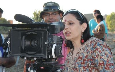 Producer and Director Anu Radha during production of 'Little Poland in India.' (Courtesy Anu Radha)