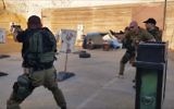 Counterterrorism training at Caliber 3 tourist center in Gush Etzion, November 2016. (Screen capture: YouTube)