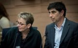 Leah and Simcha Goldin, parents of late Israeli soldier Hadar Goldin, attend a Knesset committee meeting in Jerusalem on February 1, 2017. (Yonatan Sindel/Flash90)