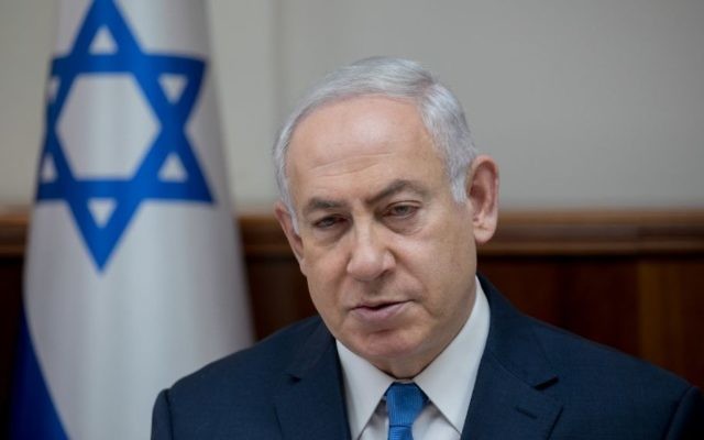 Prime Minister Benjamin Netanyahu attends the weekly cabinet meeting on July 3, 2017. (Ohad Zweigenberg/POOL) Prime Minister Benjamin Netanyahu attends the weekly cabinet meeting on July 3, 2017. (Ohad Zweigenberg/POOL)