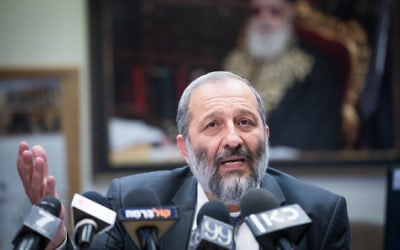 Shas party leader Aryeh Deri leads a Shas faction meeting at the Knesset on July 3, 2017. (Yonatan Sindel/Flash90) Shas party leader Aryeh Deri leads a Shas faction meeting at the Knesset on July 3, 2017. (Yonatan Sindel/Flash90)
