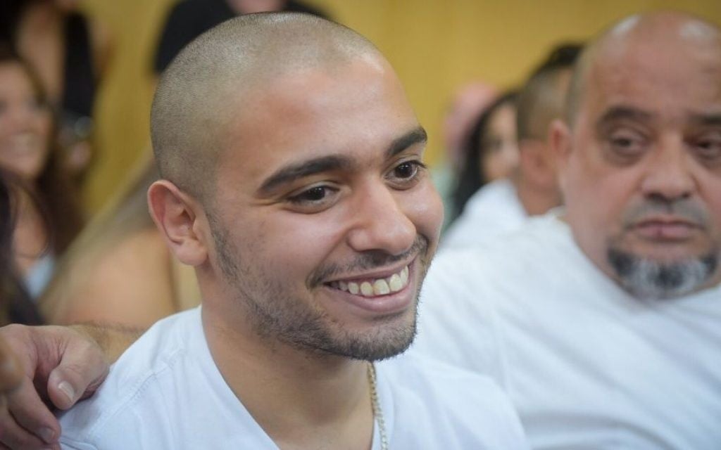 Former IDF soldier Elor Azaria, convicted of manslaughter for shooting dead a prone, injured Palestinian attacker during his military service in 2015, awaits the start of his sentencing hearing in the Kirya military base Tel Aviv, July 30, 2017. (Avshalom Sasoni) Former IDF soldier Elor Azaria, convicted of manslaughter for shooting dead a prone, injured Palestinian attacker during his military service in 2015, awaits the start of his sentencing hearing in the Kirya military base Tel Aviv, July 30, 2017. (Avshalom Sasoni)