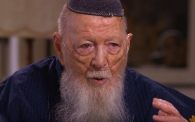 Herman Wouk during an interview with CBS, July 2, 2017 (screen capture/YouTube)