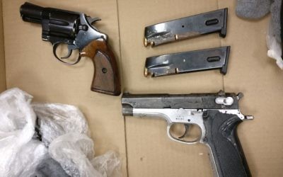 Illegal weapons seized by police following the theft of rifles from an army base on May 27, 2017. (Police spokesperson)
