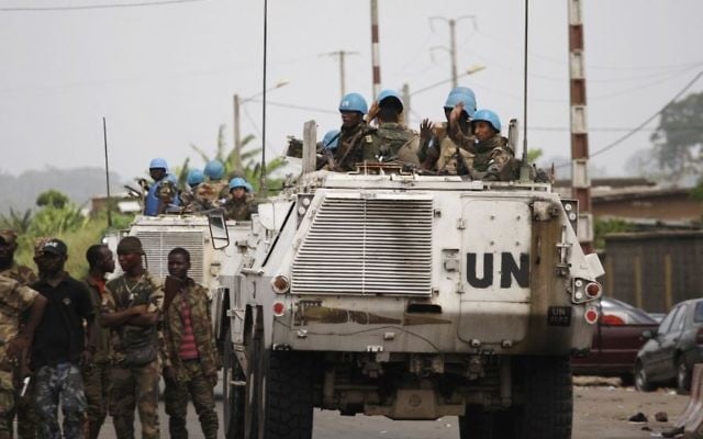 United Nations soldiers on the outskirts of Abidjan, Ivory Coast, April 9, 2011 (AP Photo/Rebecca Blackwell, File) United Nations soldiers on the outskirts of Abidjan, Ivory Coast, April 9, 2011 (AP Photo/Rebecca Blackwell, File)