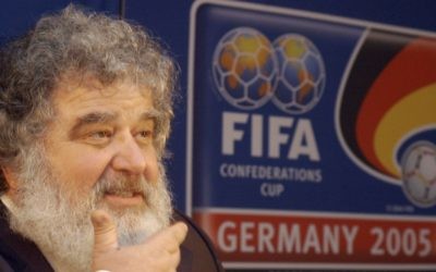 At the time Confederation of North, Central American and Caribbean Association Football (CONCACAF) general secretary Chuck Blazer attends a press conference in Frankfurt, Germany, February 14, 2005. (AP/Bernd Kammerer)