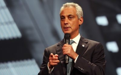 Chicago Mayor Rahm Emanuel attends the Inspirational Forum during Opportunity Fair and Forum on August 13, 2015 in Chicago, Illinois. (Tasos Katopodis/Getty Images for 100,000 Opportunities Initiative)