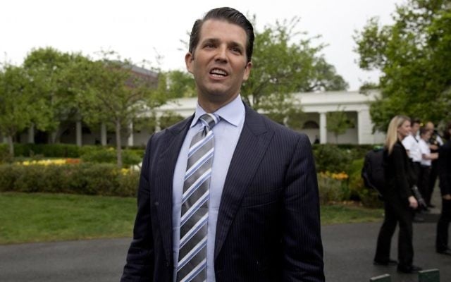 In this April 17, 2017, file photo, Donald Trump Jr., the son of President Donald Trump, speaks to media during the annual White House Easter Egg Roll on the South Lawn of the White House in Washington. (AP Photo/Carolyn Kaster, File) In this April 17, 2017, file photo, Donald Trump Jr., the son of President Donald Trump, speaks to media during the annual White House Easter Egg Roll on the South Lawn of the White House in Washington. (AP Photo/Carolyn Kaster, File)
