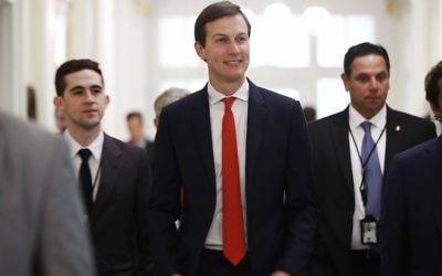 White House senior adviser Jared Kushner, center, arrives for the opening of the US-China Comprehensive Economic Dialogue, Wednesday, July 19, 2017, at the Treasury Department in Washington. (AP/Jacquelyn Martin)