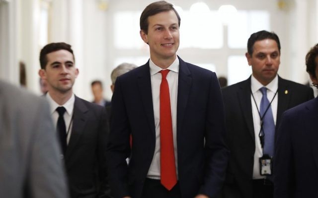 White House senior adviser Jared Kushner, center, arrives for the opening of the US-China Comprehensive Economic Dialogue, Wednesday, July 19, 2017, at the Treasury Department in Washington. (AP/Jacquelyn Martin) White House senior adviser Jared Kushner, center, arrives for the opening of the US-China Comprehensive Economic Dialogue, Wednesday, July 19, 2017, at the Treasury Department in Washington. (AP/Jacquelyn Martin)