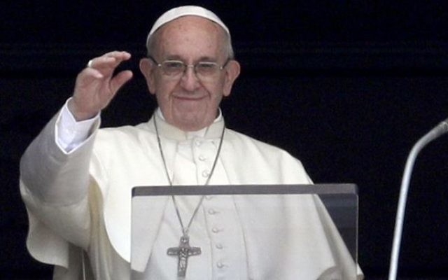 Pope Francis recites the Angelus noon prayer from the window of his studio overlooking St.Peter's Square, at the Vatican, Sunday, July 23, 2017. (AP/Andrew Medichini) Pope Francis recites the Angelus noon prayer from the window of his studio overlooking St.Peter's Square, at the Vatican, Sunday, July 23, 2017. (AP/Andrew Medichini)