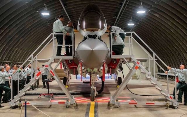 The IDF General Staff visits the F-35 stealth fighter jet squadron on the Nevatim air base in southern Israel on July 10, 2017. (IDF Spokesperson's Unit)