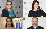Top left, clockwise, Emmy Awards nominees Carrie Fisher, Vanessa Bayer, Mandy Patinkin and Tracee Ellis Ross (Getty Images via JTA)