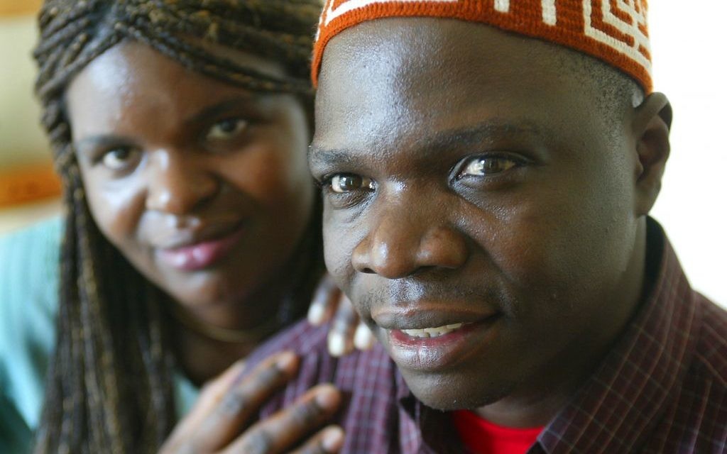 Gershom Sizomu, religious leader of the Abayudaya, in 2003. (Ken Hively/Los Angeles Times via Getty Images/JTA)