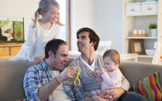 Illustrative picture of a same-sex couple with their children (DGLimages/iStock via Getty images)