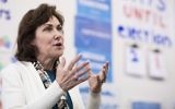 Jacky Rosen, Democratic candidate for Nevadas 3rd Congressional district, speaks to campaign volunteers in the Nevada Democrats'  field office in southwest Las Vegas on Oct. 18, 2016. (Photo By Bill Clark/CQ Roll Call via JTA)