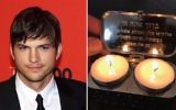 Ashton Kutcher and a picture he posted of Shabbat candles (CC-BY David Shankbone,
Wikimedia Commons/Instagram via JTA)