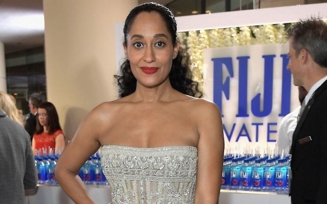 Tracee Ellis Ross at the Golden Globe Awards in Beverly Hills, Calif., Jan. 8, 2017. (Charley Gallay/Getty Images for FIJI Water) 