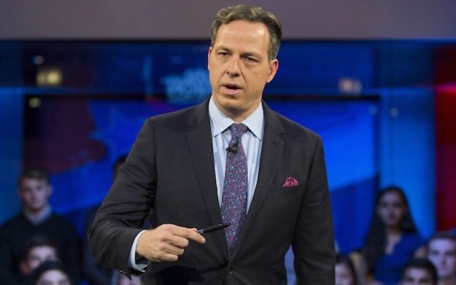 Jake Tapper speaking to a crowd at the Harvard Institute of Politics Forum, on December 1, 2016. (Scott Eisen/Getty Images via JTA) Jake Tapper speaking to a crowd at the Harvard Institute of Politics Forum, on December 1, 2016. (Scott Eisen/Getty Images via JTA)