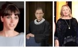From left, Felicity Jones (CC-SA/Materialscientist), Supreme Court Justice Ruth Bader Ginsburg (Public domain), and Mimi Leder (CC-SA/Janafrench93).