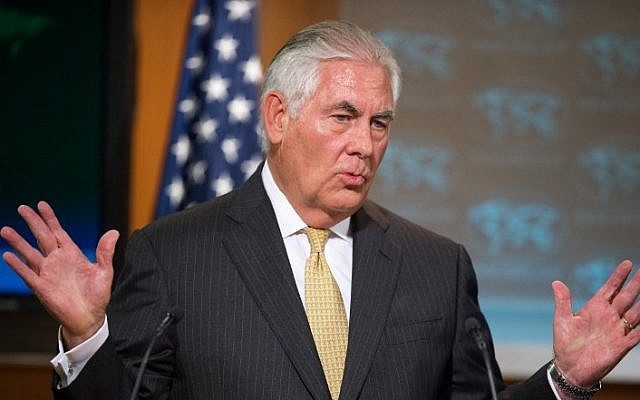 US Secretary of State Rex Tillerson delivers remarks August 1, 2017, from the briefing room of the US State Department in Washington, DC. (AFP PHOTO / PAUL J. RICHARDS) US Secretary of State Rex Tillerson delivers remarks August 1, 2017, from the briefing room of the US State Department in Washington, DC. (AFP PHOTO / PAUL J. RICHARDS)