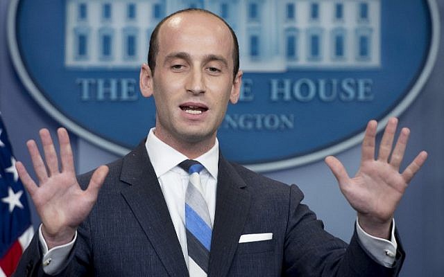 US President Donald Trump's senior adviser for policy Stephen Miller speaks during a daily briefing at the White House on August 2, 2017 (AFP Photo/Jim Watson) US President Donald Trump's senior adviser for policy Stephen Miller speaks during a daily briefing at the White House on August 2, 2017 (AFP Photo/Jim Watson)