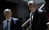 This photo taken on August 2, 2017, shows US Secretary of Defense James Mattis (L) and US Secretary of State Rex Tillerson (R) arriving for a closed meeting of the Senate Foreign Relations Committee on Capitol Hill in Washington, DC. (Brendan Smialowski/AFP)