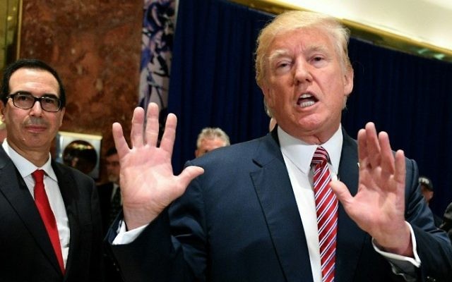 This file photo taken on August 15, 2017, shows US President Donald Trump speaking to the press at Trump Tower in New York. (AFP Photo/Jim Watson) This file photo taken on August 15, 2017, shows US President Donald Trump speaking to the press at Trump Tower in New York. (AFP Photo/Jim Watson)