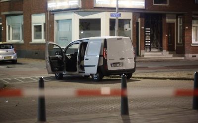A van with a Spanish numberplate near the concert venue Maassilo is seen during police investigations after a rock concert was cancelled due to a terror threat, in Rotterdam, The Netherlands, on August 23, 2017. (AFP/ ANP / Arie Kievit)
