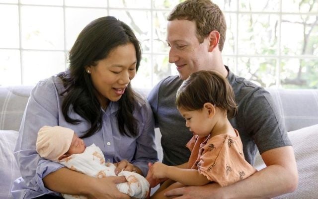 Mark Zuckerberg, right, with his wife Dr. Priscilla Chan. and their two children, Maxima and August. (Courtesy/ Facebook) Mark Zuckerberg, right, with his wife Dr. Priscilla Chan. and their two children, Maxima and August. (Courtesy/ Facebook)
