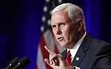 US Vice President Mike Pence speaks at the Young America's Foundation's 39th annual National Conservative Student Conference, August 4, 2017, in Washington, DC. (AP/Alex Brandon)