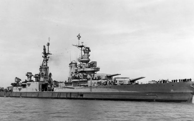 In this July 10, 1945, photo provided by U.S. Navy media content operations, USS Indianapolis (CA 35) is shown off the Mare Island Navy Yard, in Northern California, after her final overhaul and repair of combat damage. (US Navy via AP) In this July 10, 1945, photo provided by U.S. Navy media content operations, USS Indianapolis (CA 35) is shown off the Mare Island Navy Yard, in Northern California, after her final overhaul and repair of combat damage. (US Navy via AP)